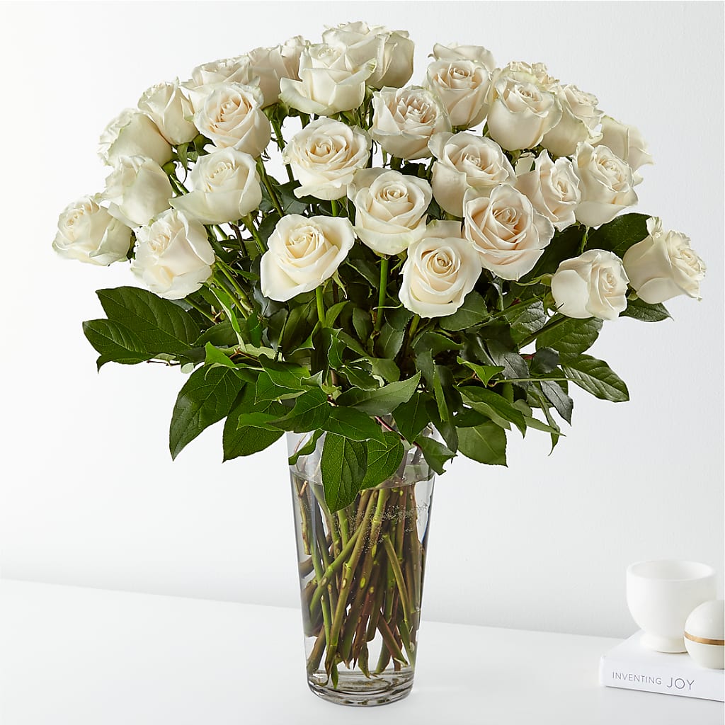 Long Stem White Rose Bouquet – The Flower Chef Llc, Cartersville GA