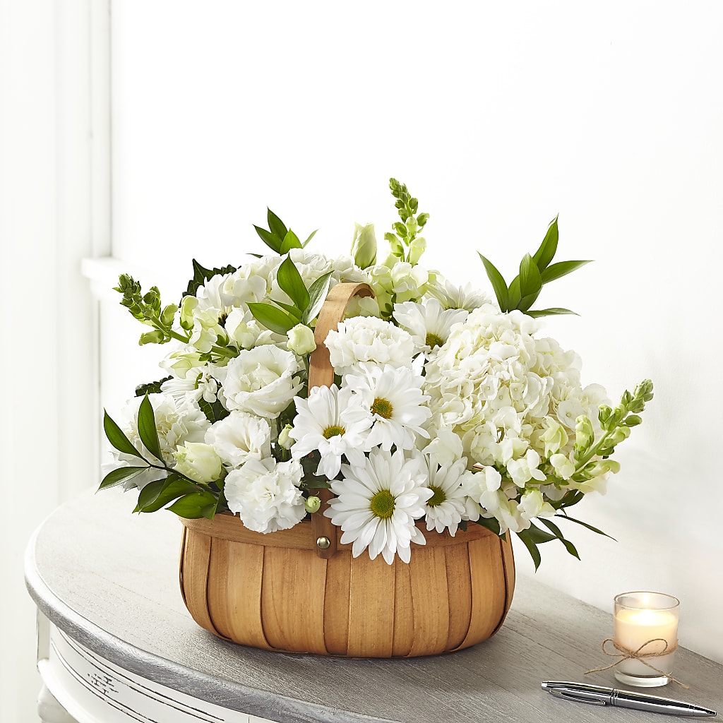 Pure Ivory Basket – The Flower Chef Llc, Cartersville GA