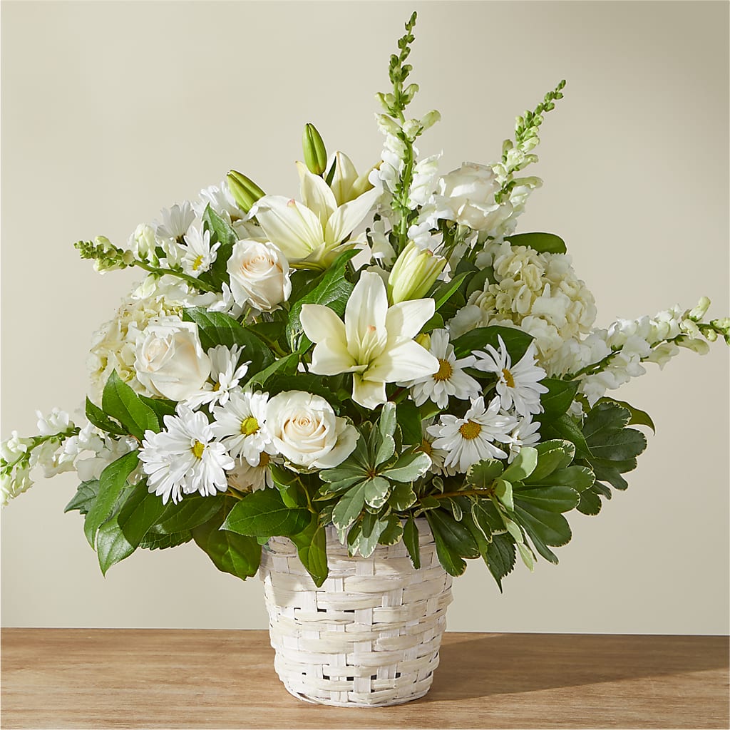 Ivory Elegance Floral Basket – The Flower Chef Llc, Cartersville GA