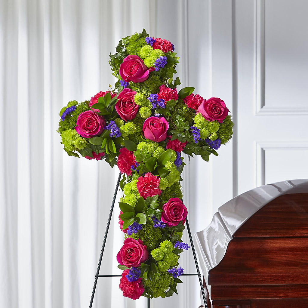 Tribute Rose Floral Cross –  The Flower Chef Llc, Cartersville GA