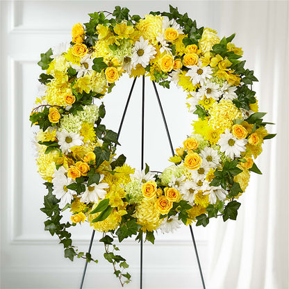 Golden Remembrance Wreath –  The Flower Chef Llc, Cartersville GA