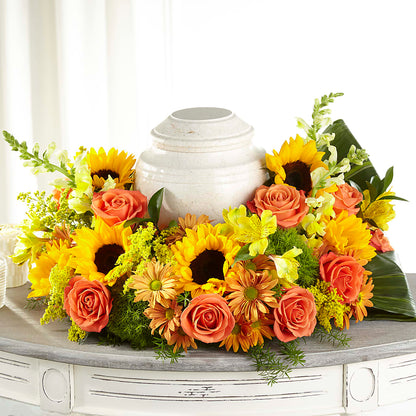 Faithful Sunflower Cremation Adornment –  The Flower Chef Llc, Cartersville GA