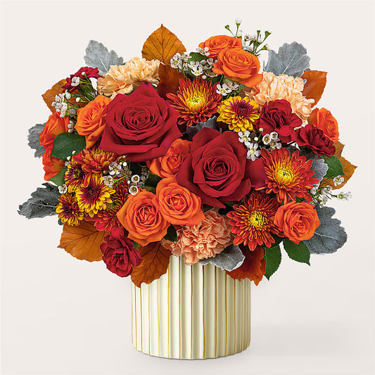 Merlot Bouquet with Ivory Vase –  The Flower Chef Llc, Cartersville GA