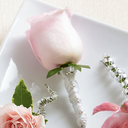 Pink Rose Boutonniere –  The Flower Chef Llc, Cartersville GA
