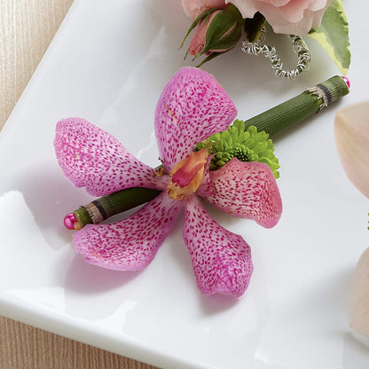 Pink Mokara Boutonniere –  The Flower Chef Llc, Cartersville GA