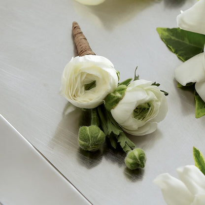 White Ranunculus Boutonniere –  The Flower Chef Llc, Cartersville GA